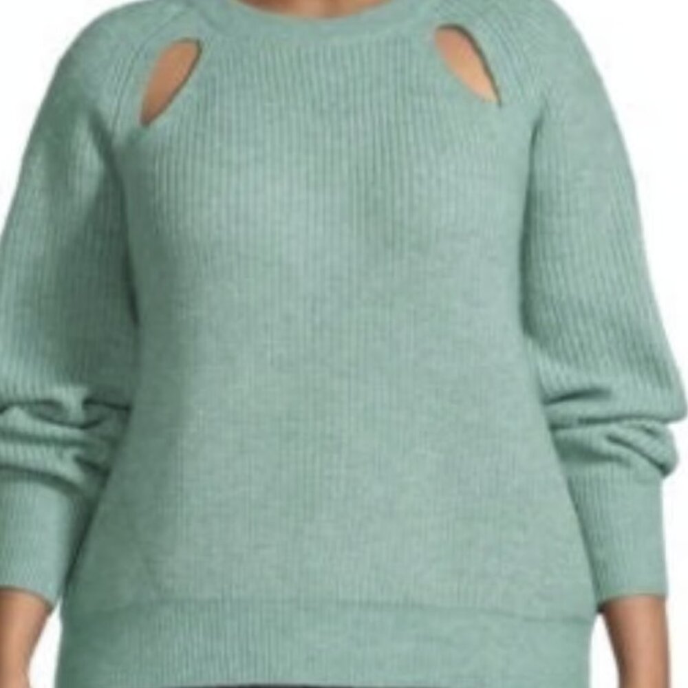 Worthington Catalina Jade Sexy Peak a boo Knit Sweater, Size 2X, NWT